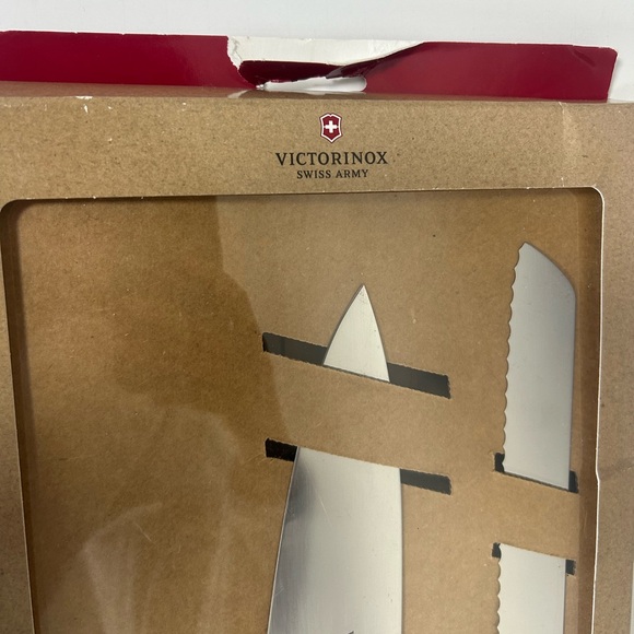 NEW Swiss Army-Victorinox German Made 3-Piece Wood Knife Set with Brown Handles - Picture 13 of 14